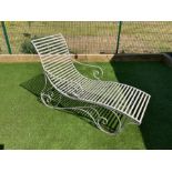 Wrought metal rocking garden lounger