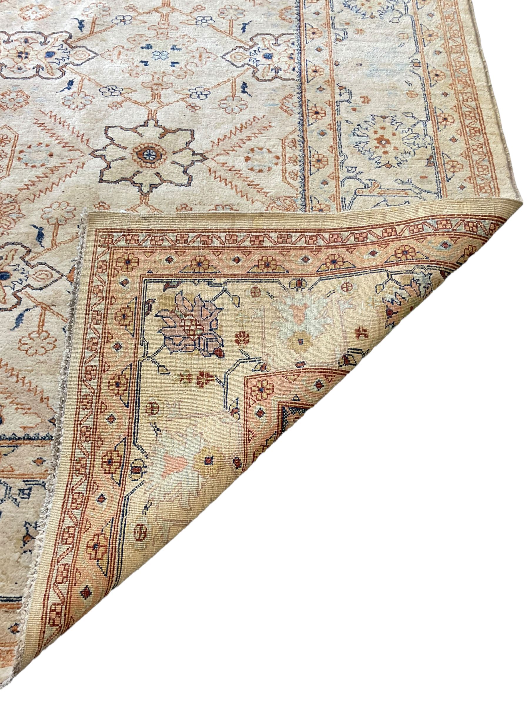 Turkish beige ground rug carpet - Image 4 of 4