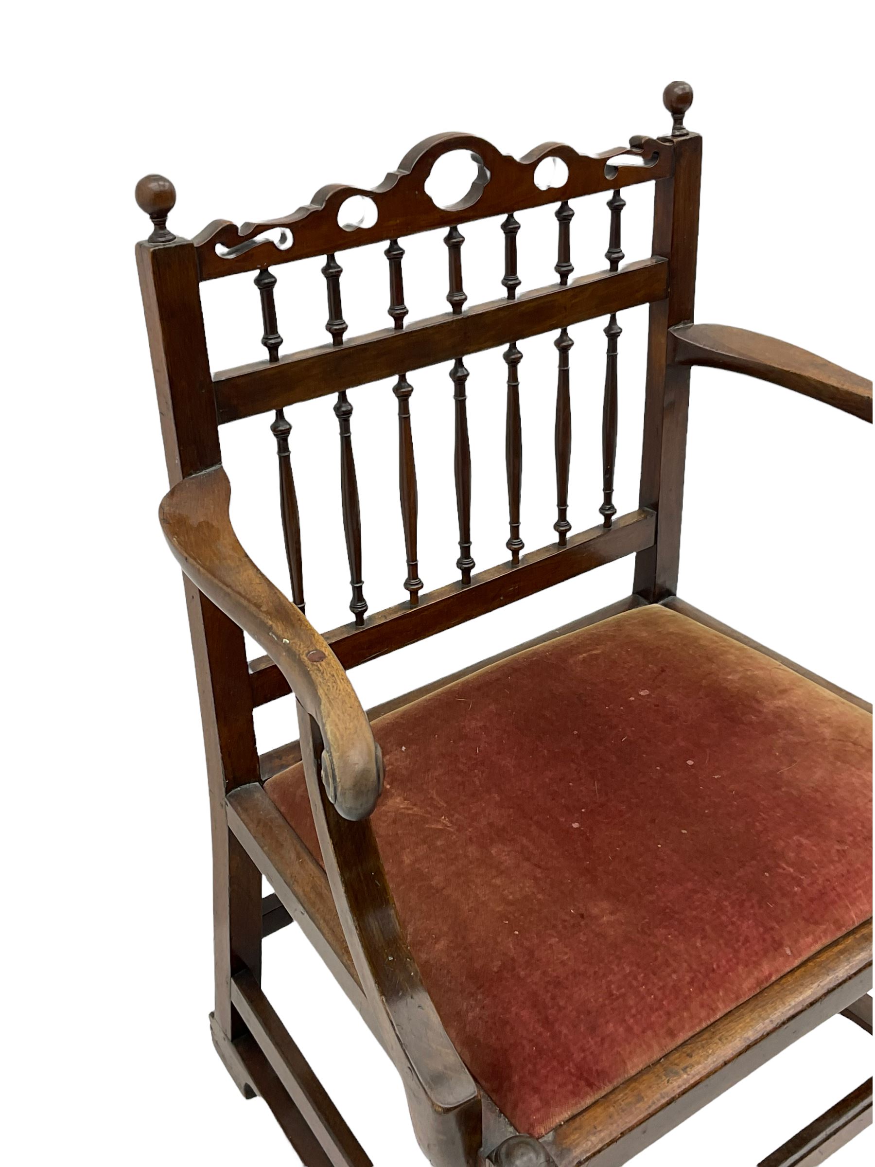 Late 18th century walnut 'Drunkard's' chair - Image 3 of 5