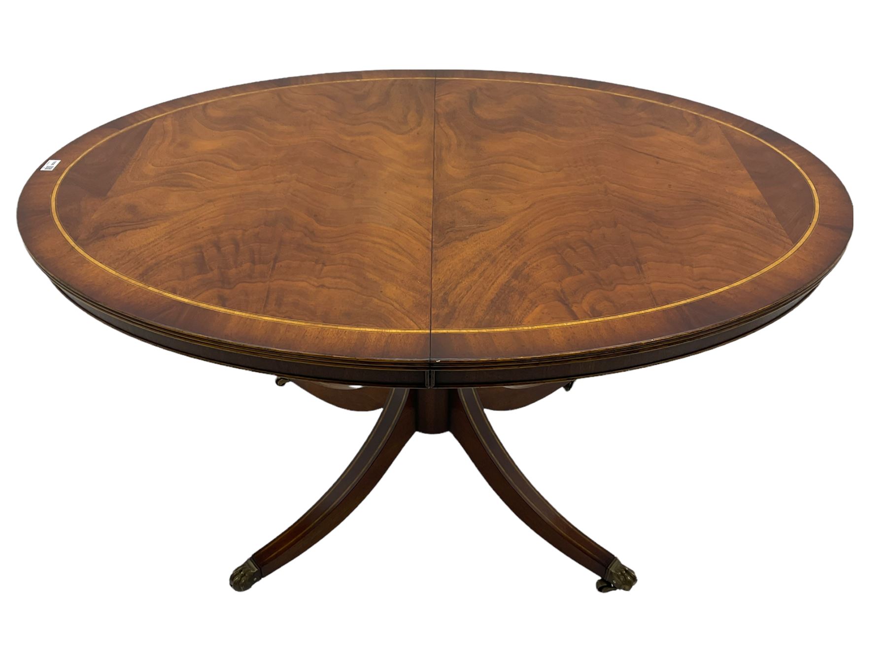 Georgian design oval mahogany extending dining table - Image 3 of 5