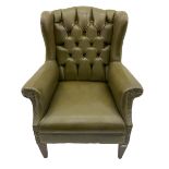 Georgian design wing back armchair