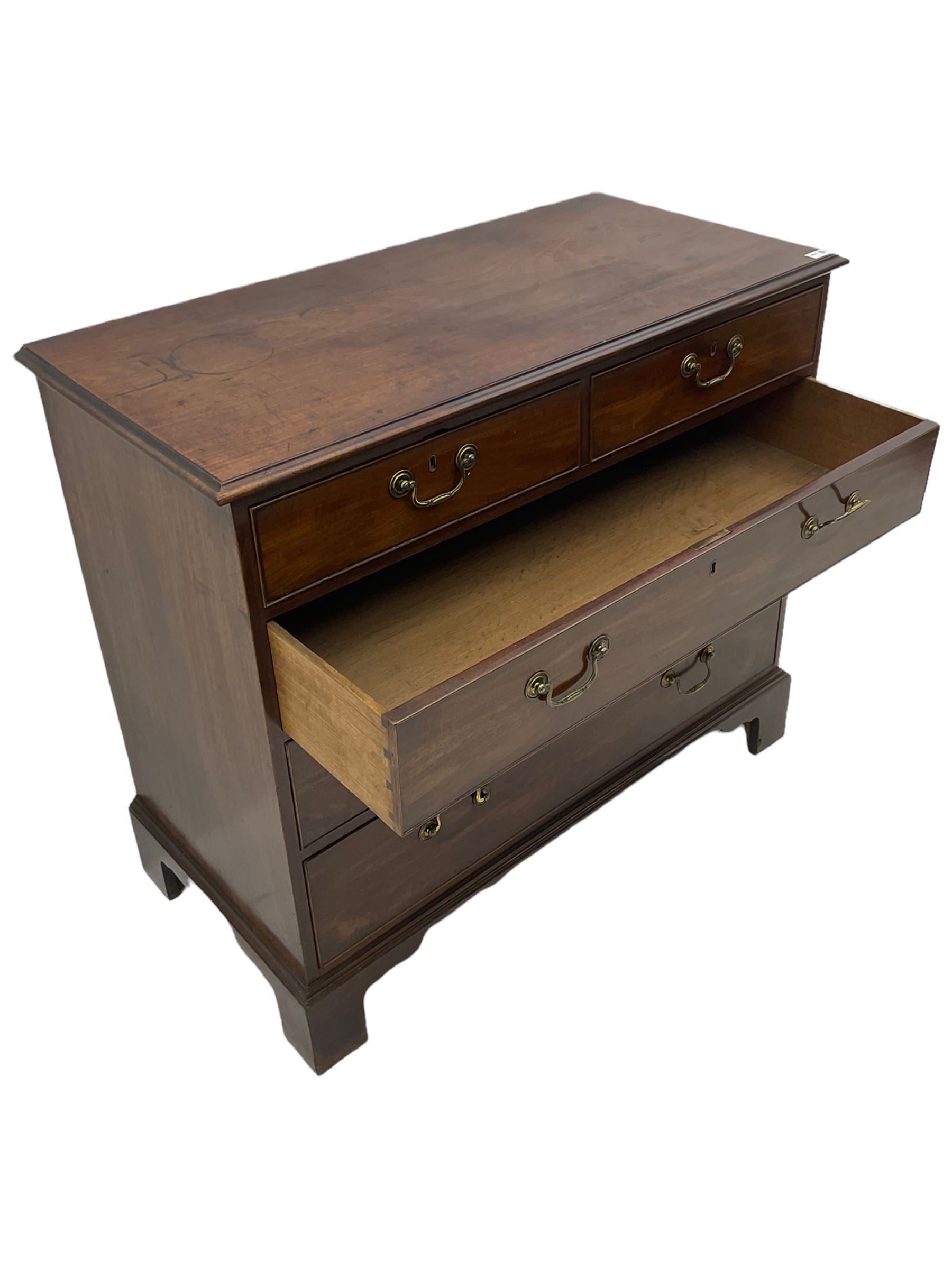 George III mahogany chest fitted with two short over three long drawers - Image 3 of 4