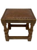 Yorkshire oak - 1960's rectangular oak stool