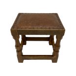 Yorkshire oak - 1960's rectangular oak stool