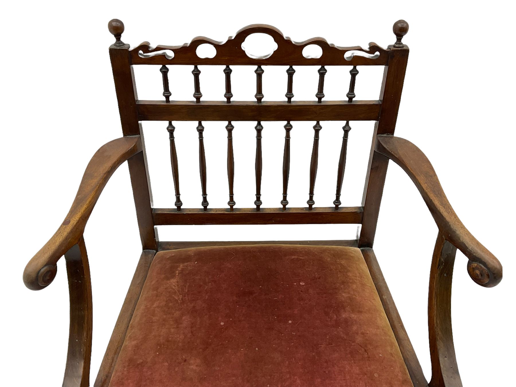 Late 18th century walnut 'Drunkard's' chair - Image 5 of 5