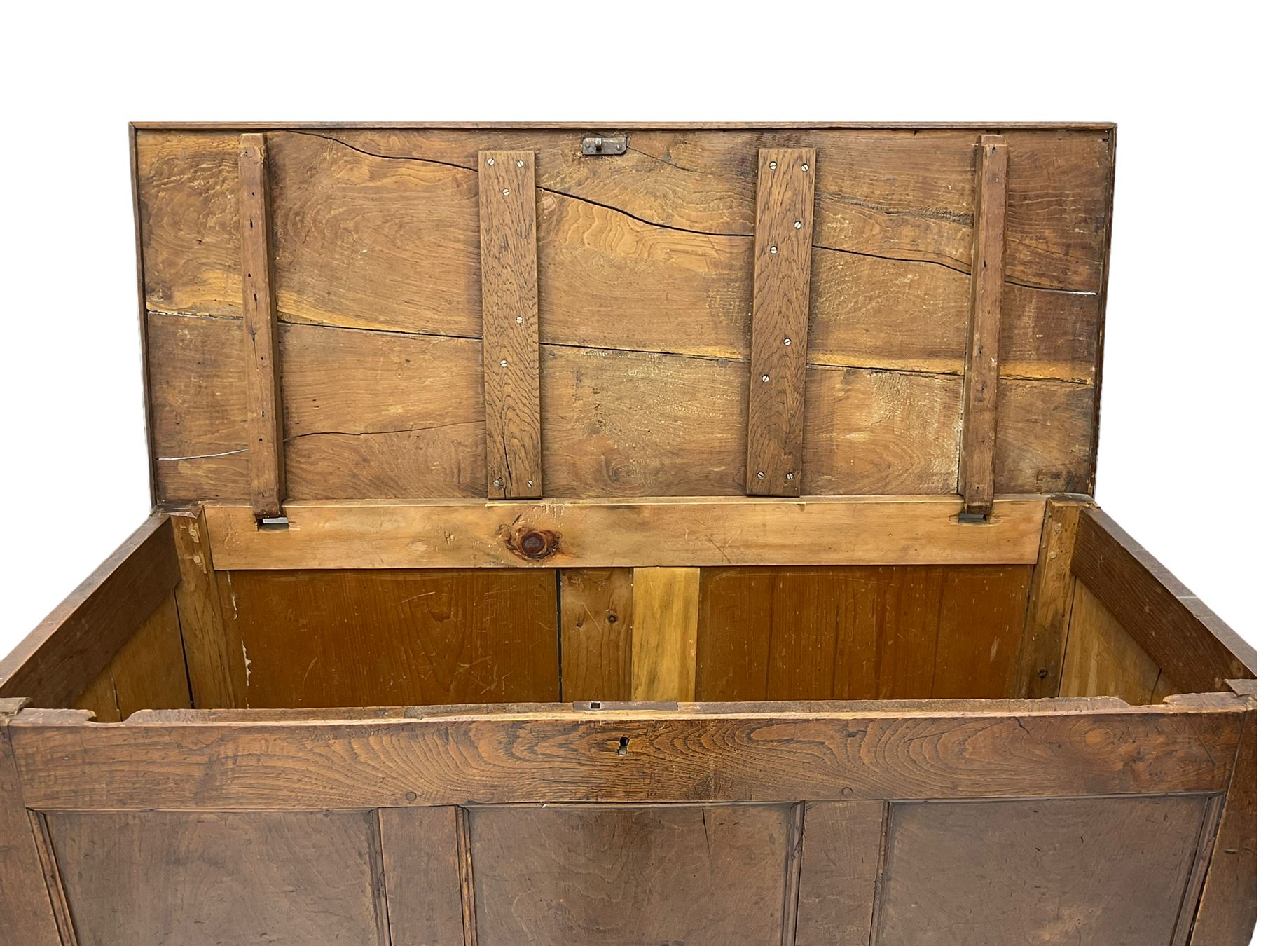 18th century elm mule chest - Image 6 of 8