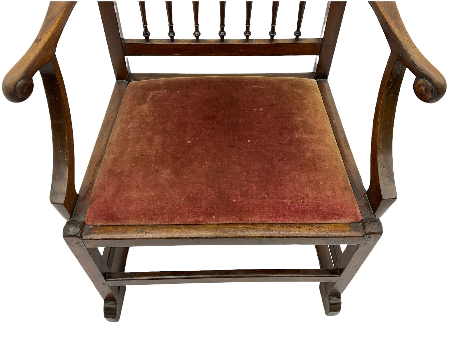 Late 18th century walnut 'Drunkard's' chair - Image 4 of 5