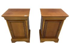 Pair of French cherry wood bedside cabinets