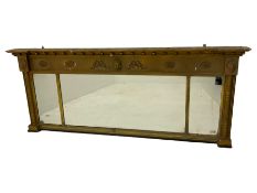 19th century gilt framed three panel pier mirror