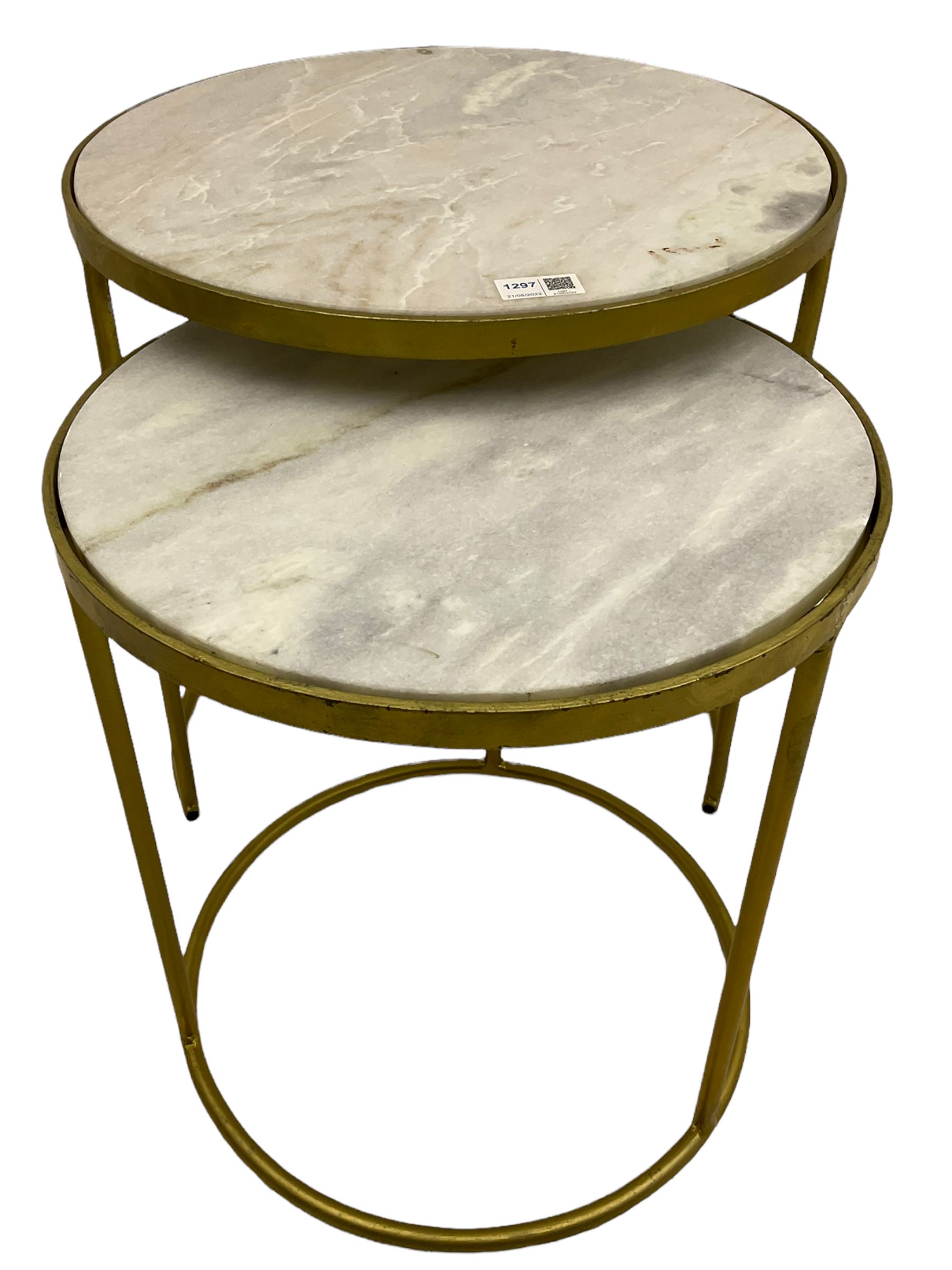 Two contemporary nesting side tables