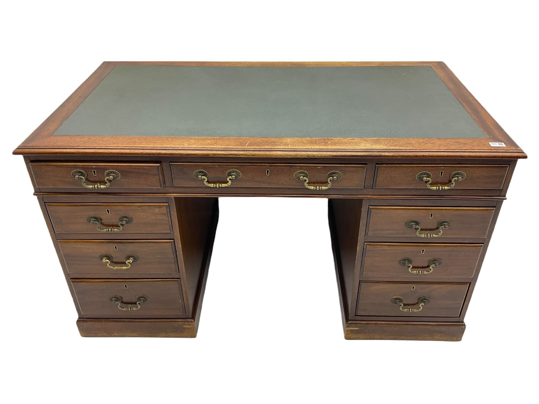 Early 20th century mahogany twin pedestal desk