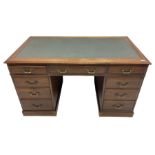 Early 20th century mahogany twin pedestal desk