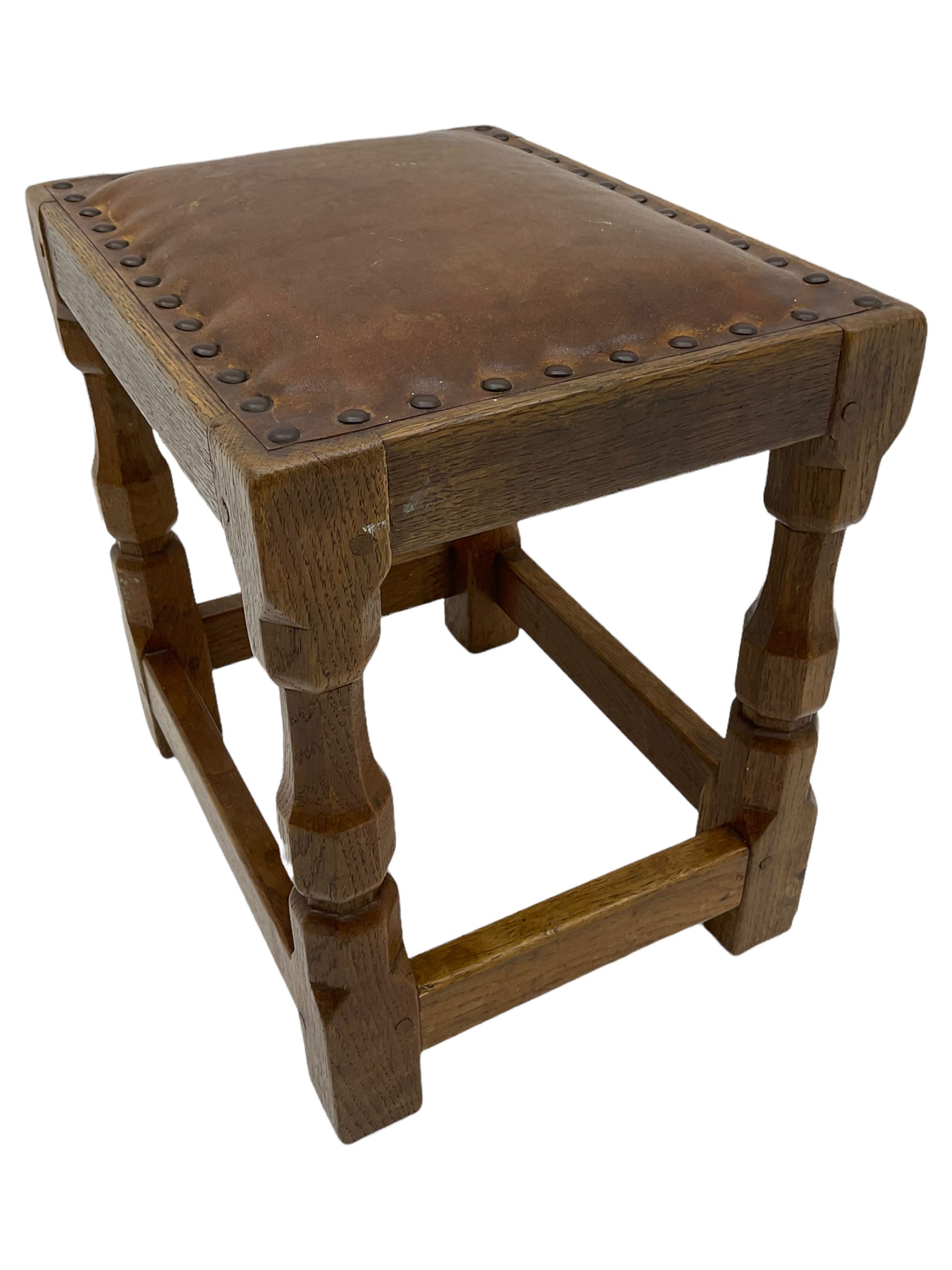 Yorkshire oak - 1960's rectangular oak stool - Image 2 of 4