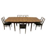 Frank Whitton for Gordon Russell mid-20th century oval extending dining table with leaf