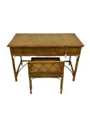 Early 20th century bamboo and cane console table