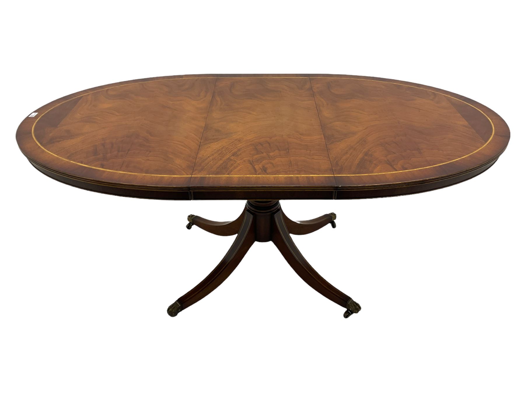 Georgian design oval mahogany extending dining table