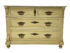 Mid to late 20th century French style chest with marble top