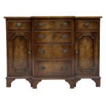 Small Georgian style mahogany breakfront sideboard