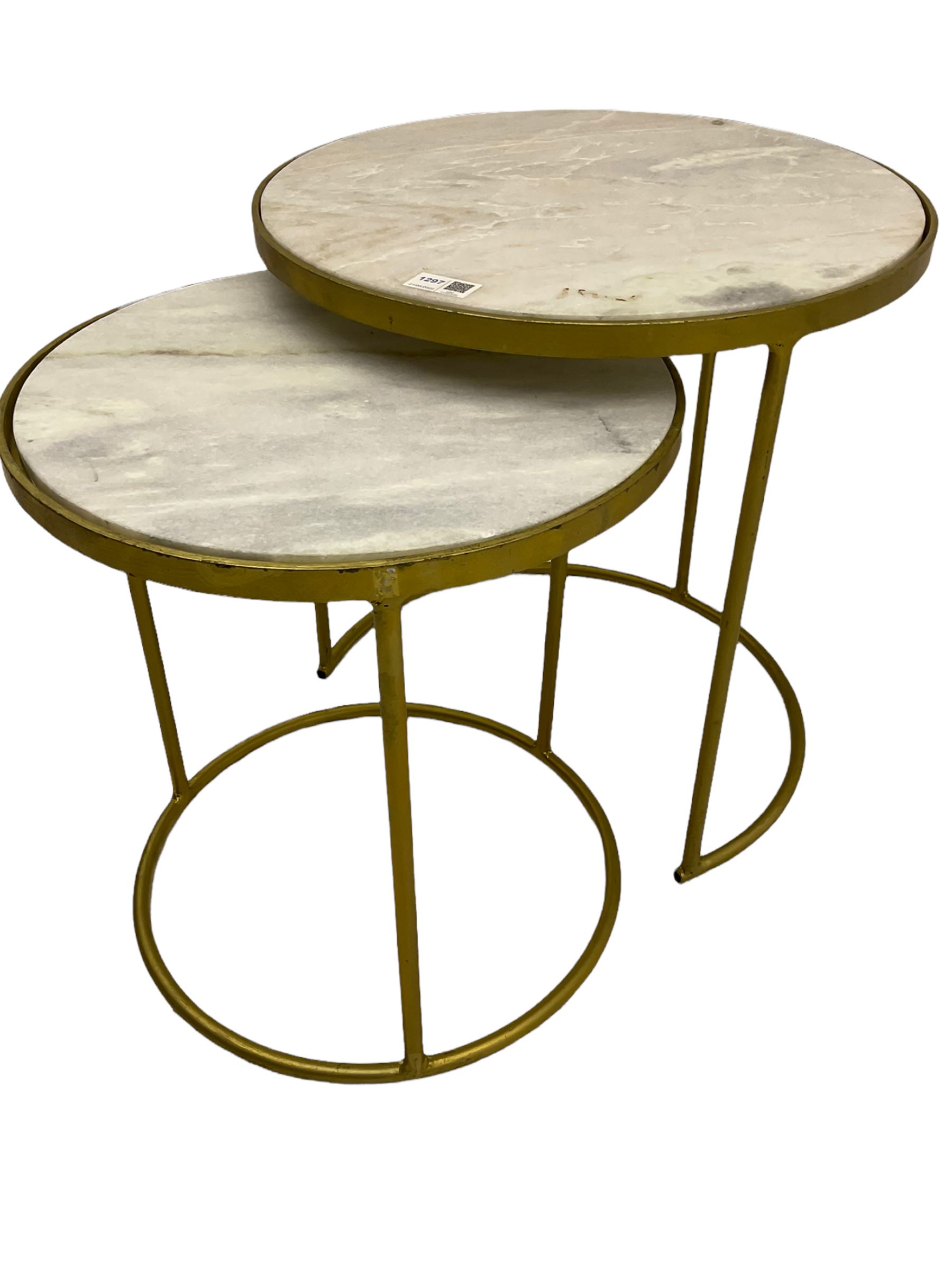 Two contemporary nesting side tables - Image 2 of 4