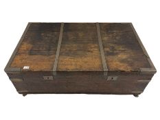 Early 19th century oak low blanket chest