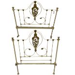 Pair of Victorian painted iron bed ends (no rails)