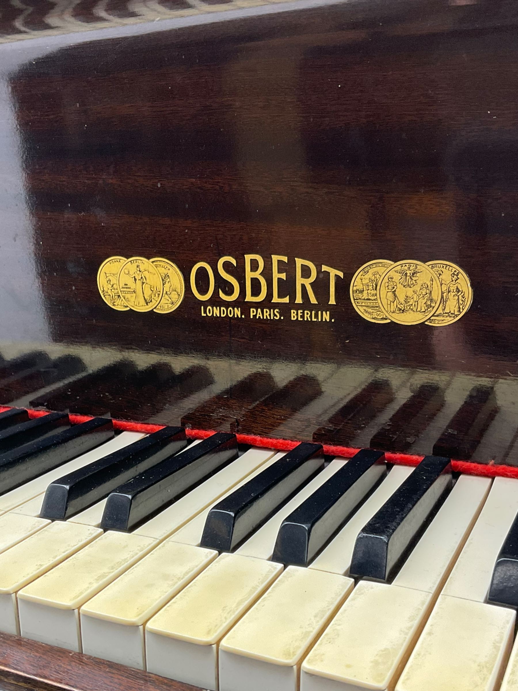 A mid 20th century English baby grand piano by Osbert - Image 3 of 7