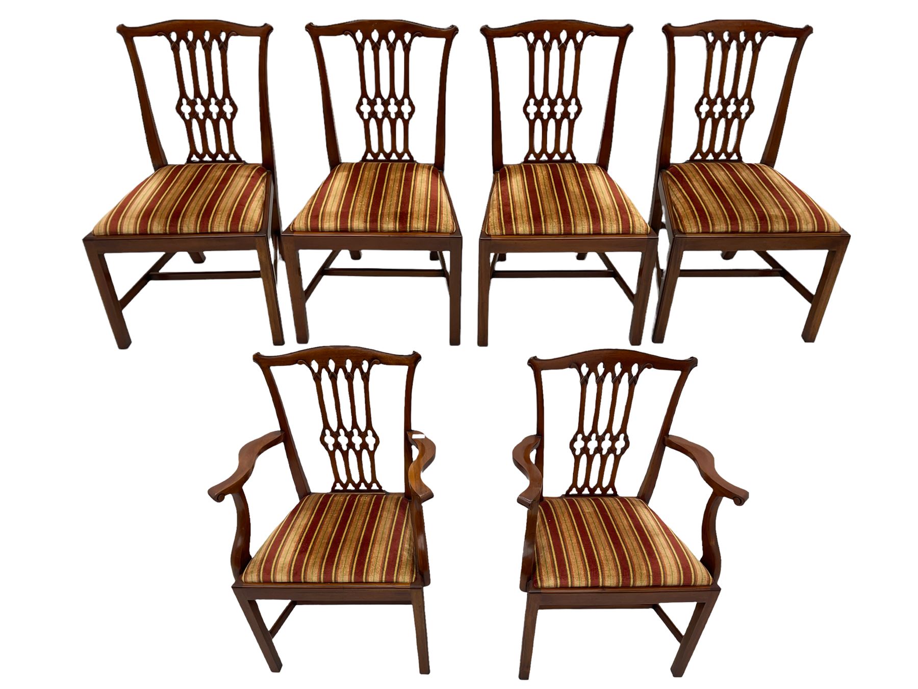 Set of six Georgian design mahogany dining chairs