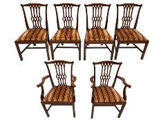 Set of six Georgian design mahogany dining chairs