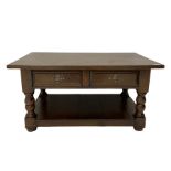 Solid oak coffee table