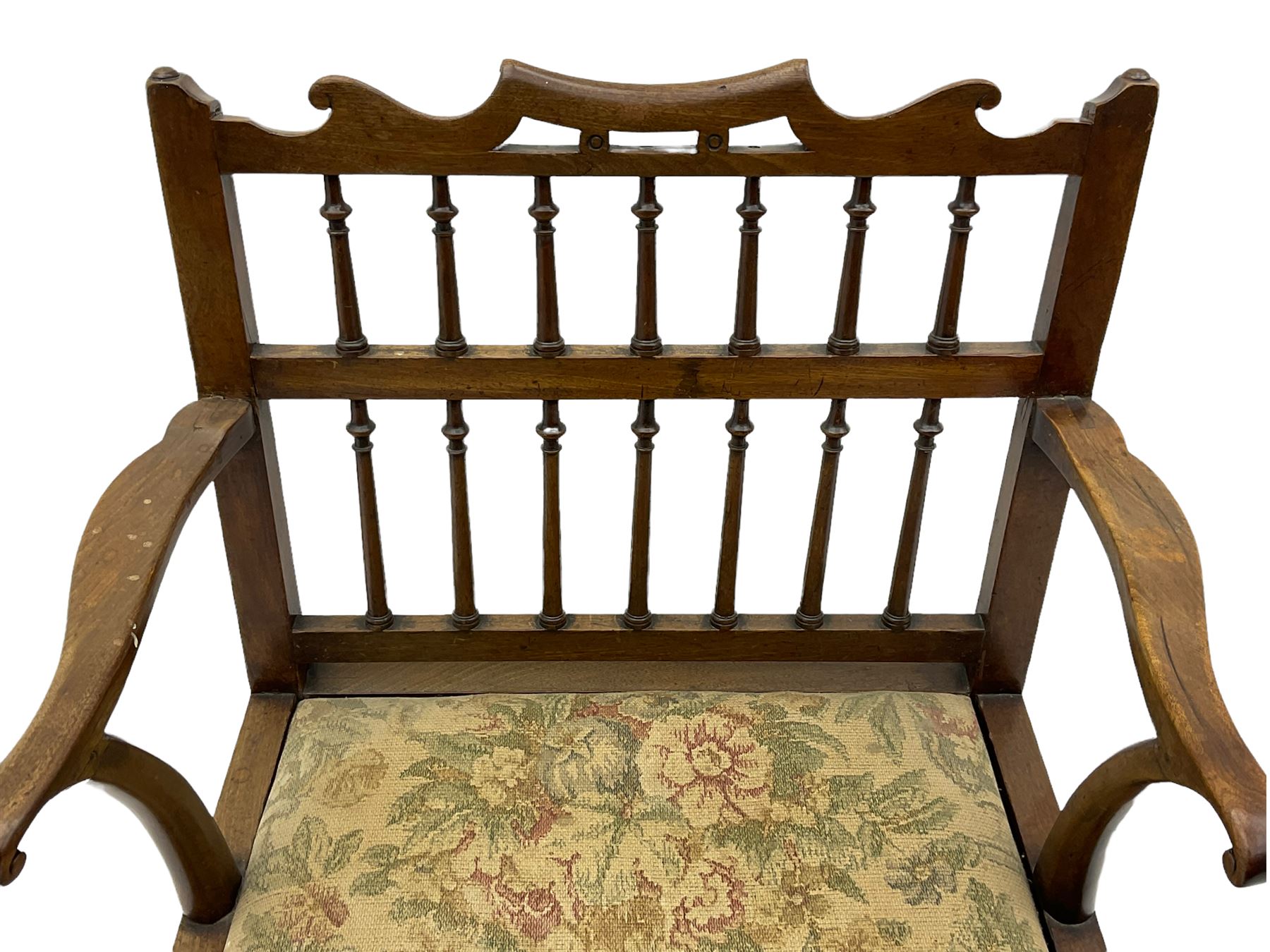 Late 18th century walnut 'Drunkard's' chair - Image 4 of 5