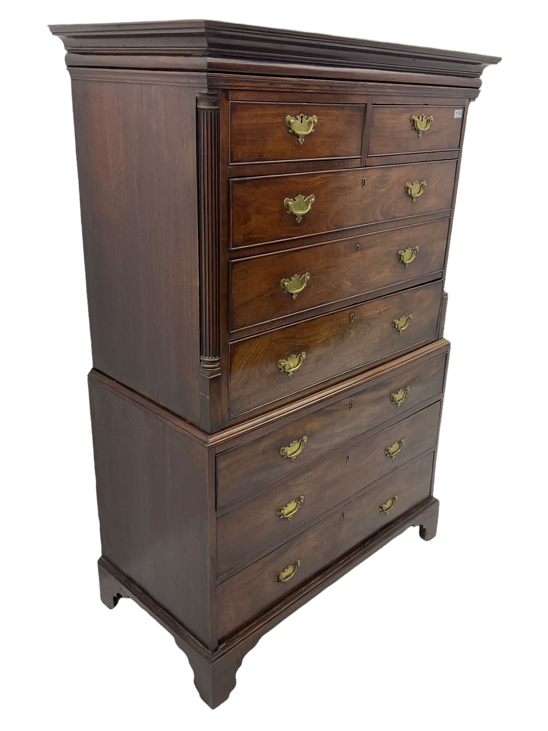 George III mahogany chest on chest - Image 2 of 6