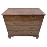 George III mahogany chest fitted with two short over three long drawers