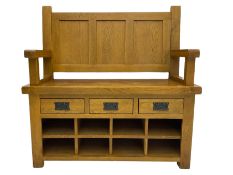 Light oak hall bench