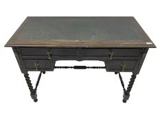 Early 20th century oak barley twist writing table