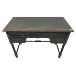 Early 20th century oak barley twist writing table