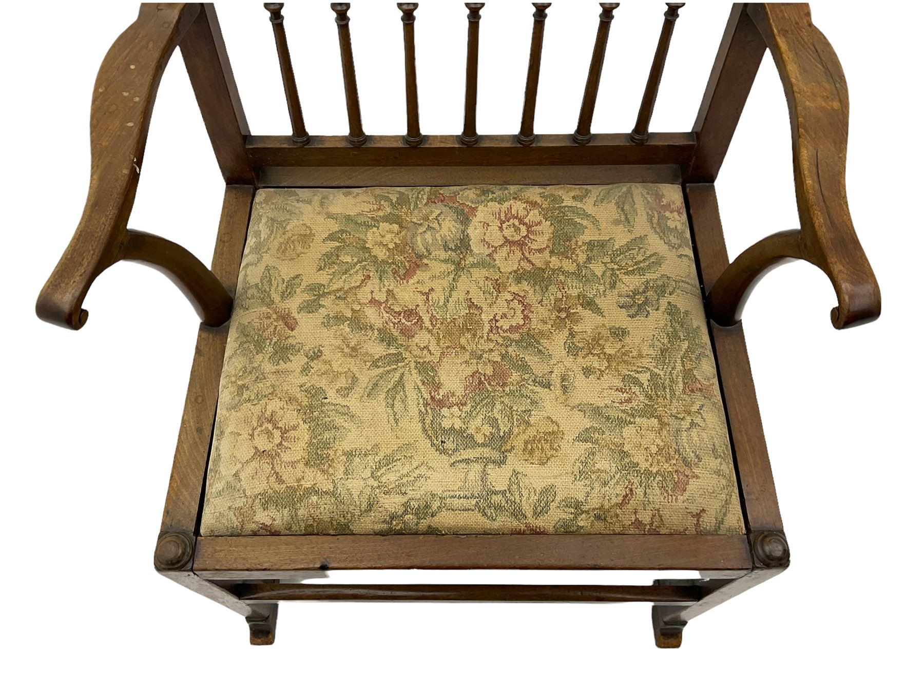 Late 18th century walnut 'Drunkard's' chair - Image 2 of 5