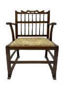 Late 18th century walnut 'Drunkard's' chair