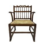 Late 18th century walnut 'Drunkard's' chair