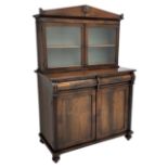 Late Regency rosewood chiffonier bookcase