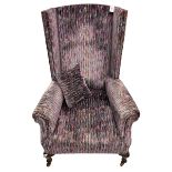 Early 20th century high wing back armchair