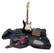 Electric guitar with carry case L100cm