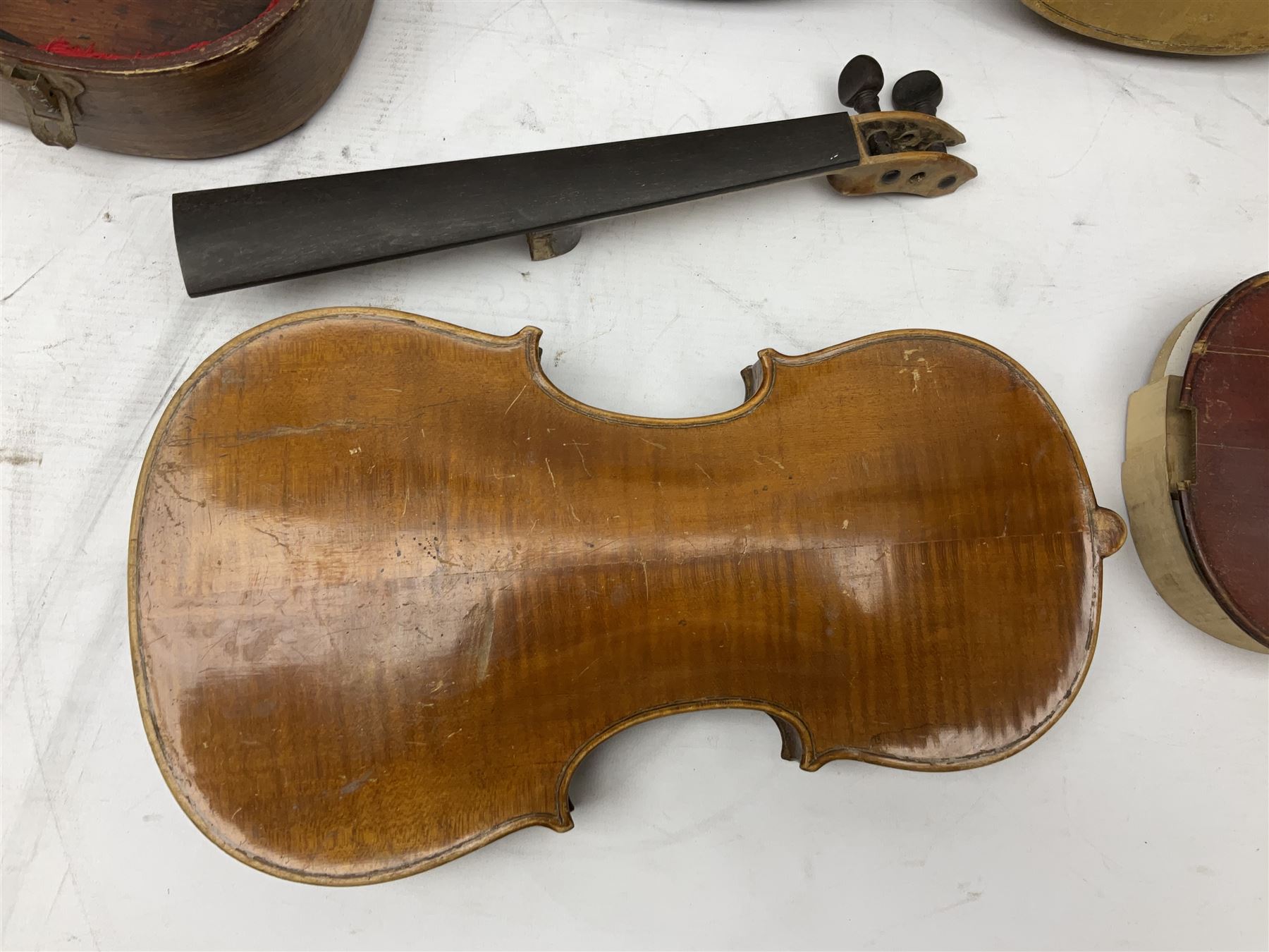 French violin for restoration with 36cm two-piece maple back and ribs and spruce top - Image 8 of 24