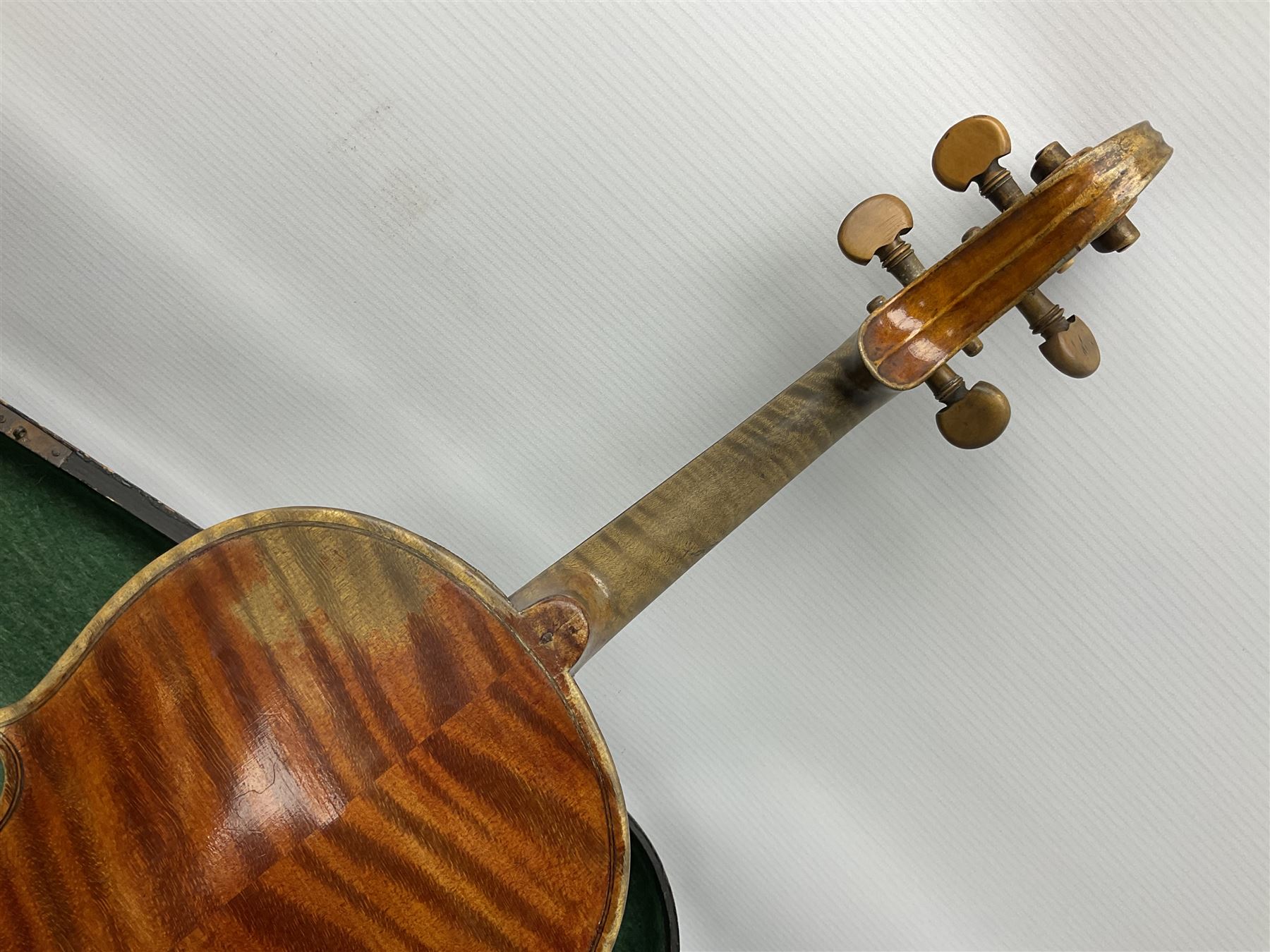 Late 19th century German violin with 36cm two-piece maple back and ribs and spruce top; bears label - Image 4 of 13