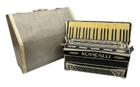 Scandalli Vibrante Three piano accordion in Art Deco black and white case with jewelled decoration