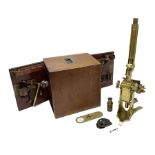 Mid 19th century brass monocular microscope by Andrew Ross