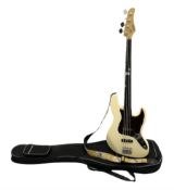 Hohner Professional J Bass F1 four-string fretless electric bass guitar