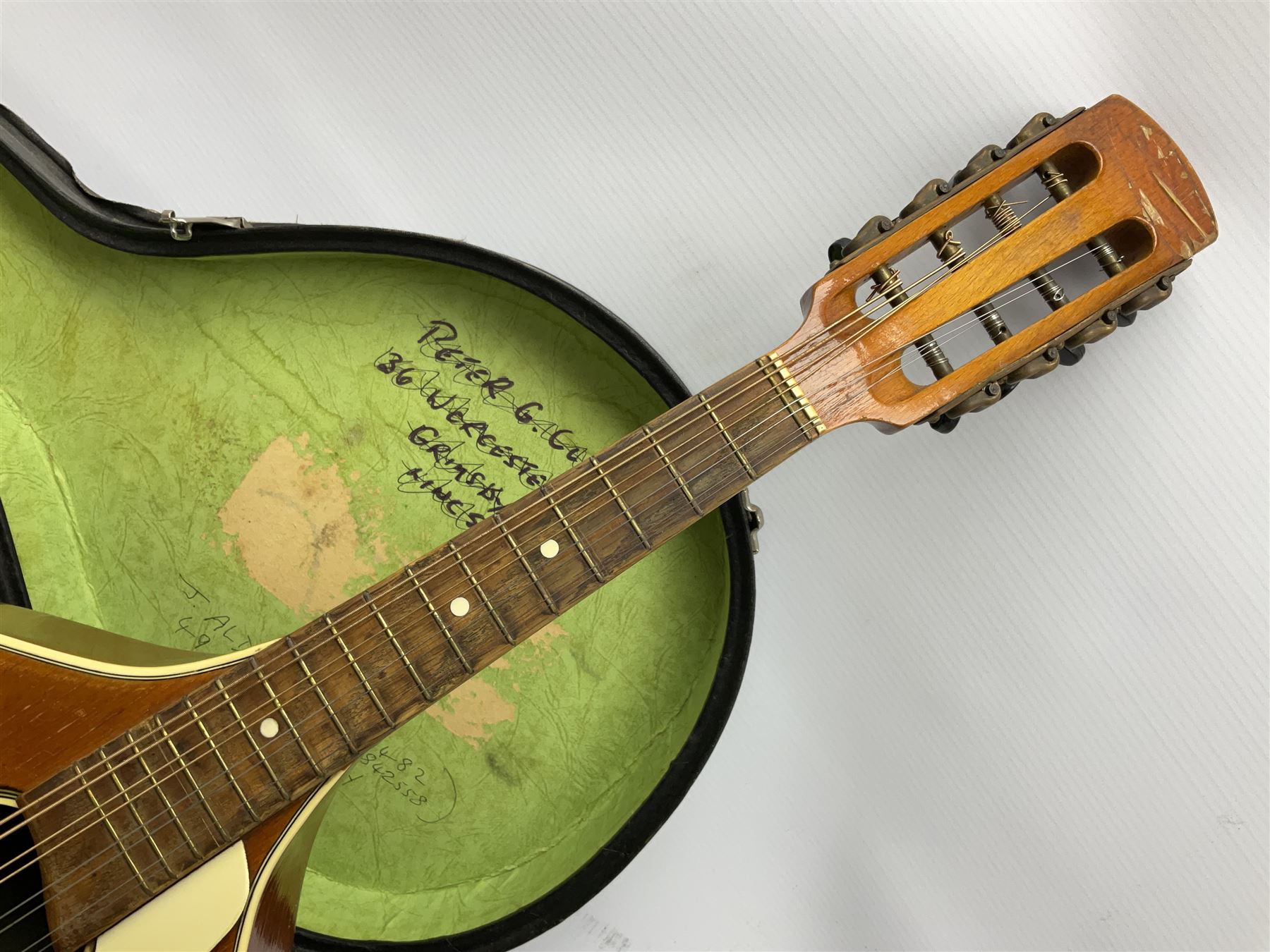 Rosetti Serenader eight-string mandolin with slightly bowed segmented maple back and ribs and ivorin - Image 4 of 13