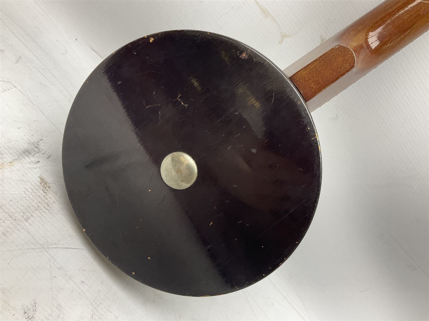 Early 20th century John Grey & Sons London eight-string banjo mandolin with 20cm (8") head L58cm - Image 10 of 11