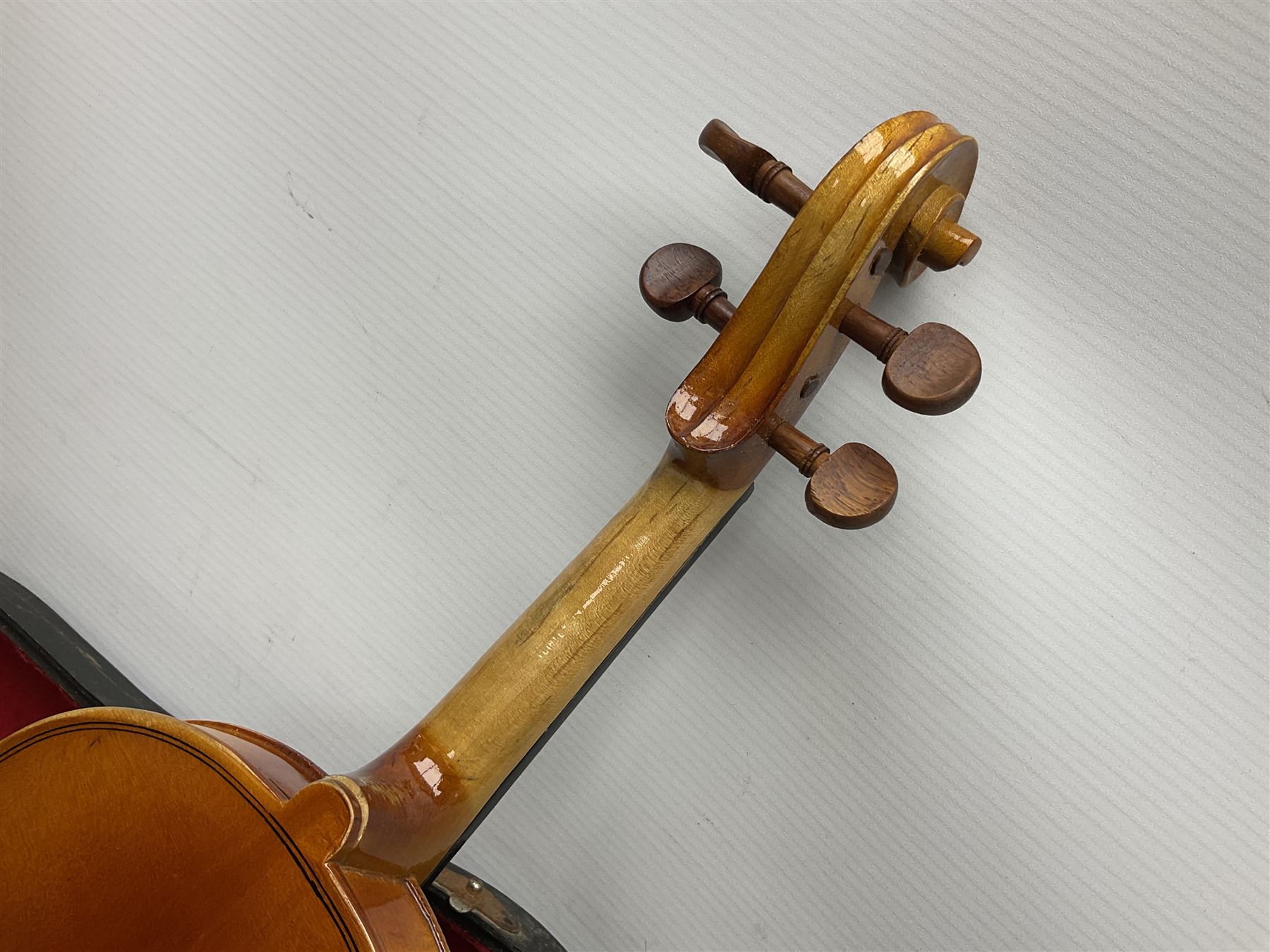 French violin for restoration with 36cm two-piece maple back and ribs and spruce top - Image 14 of 24