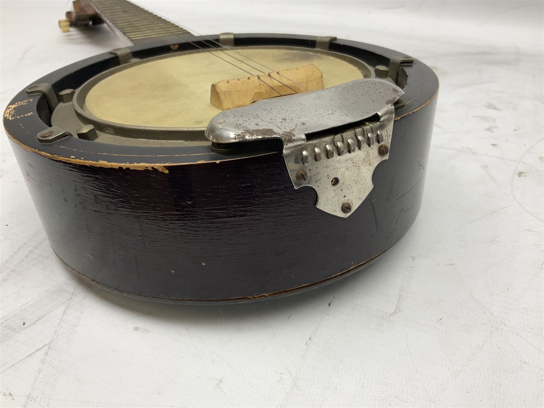 Early 20th century John Grey & Sons London eight-string banjo mandolin with 20cm (8") head L58cm - Image 11 of 11